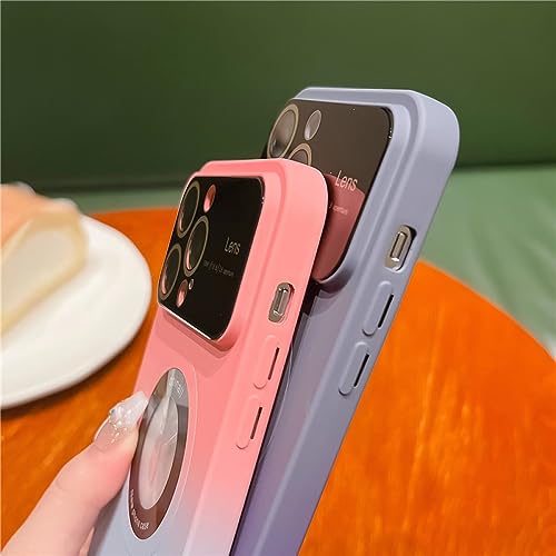Étui iPhone 14 Plus ENILSA dégradé rose vert à chargement magnétique avec protection caméra - 4