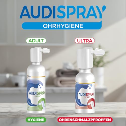 AUDISPRAY Ultra - Behandlung von Ohrenschmalzpfropfen - Schnelle Auflösung von Ohrenschmalzpfropfen - Ohr - Spray 20 ml