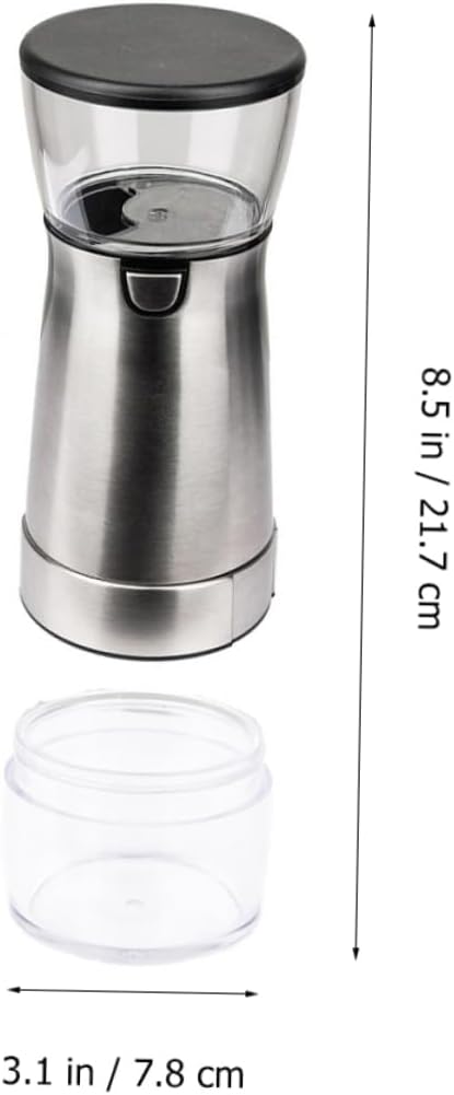 Electric Coffee Bean Grinder Stainless Steel Ceramic Core Automatic Spice Grinder with Non Slip Base USB Rechargeable for Home Use