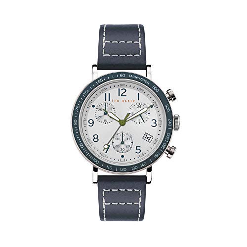 Image of Ted Baker Mens Leather Chronograph Watch (White Free Size)