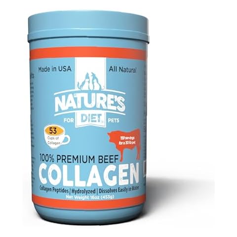 Nature's Diet Premium Beef Collagen Peptides Powder for Dogs & Cats, Joint & Skin Health Support Cover
