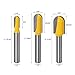 Wolfride 1/4-Inch Shank 90 Degree V Groove Router Bits Round Nose Bit CNC Router Bits