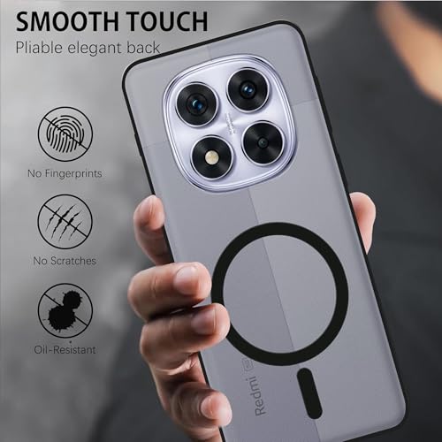 Image of amazon basics Luxury Paper Thin Case Cover for Redmi Note 14 Pro 5G | Matte Finish | Compatible with magsafe | (Black, Redmi Note 14 Pro 5G)