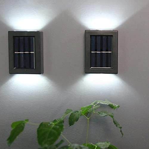 Febelle Solar Wall Lamps Up and Down Solar Wall Light Waterproof Solar Powered Front Door Light Outdoor LED Step Lights for Garden, Courtyard, Patio-White 4 Pack