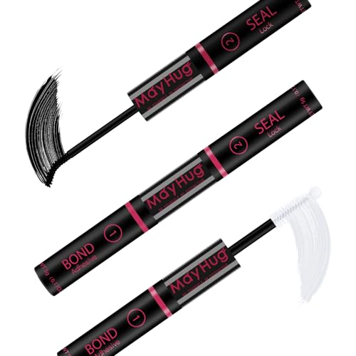 Mayhug Lash Bond and Seal Lash Glue Bond and Seal Long Lasting Strong Hold Waterproof 2 in 1 Cluster Eyelash Glue for DIY Lash Extensions