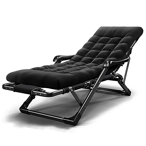 ARCEFT Chaise Longue inclinable, rembourrée avec Coussin Amovible et Plateau, Fauteuil inclinable Ergonomique pour Patio, Chaise inclinable Pliante pour intérieur et extérieur