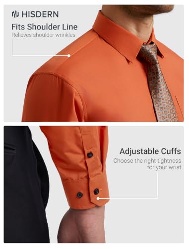 Image of HISDERN Mens Dress Shirt with Tie Pocket Square Set Classic Button Down Shirt Matching Tie Long Sleeve Shirts
