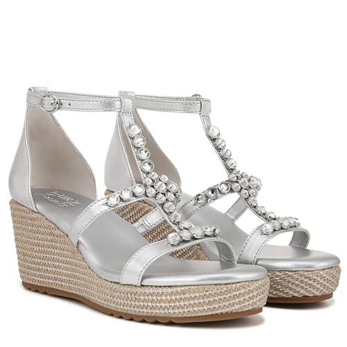 Naturalizer Womens Serena Strappy Wedge Sandal Silver Metallic 11 M by Naturalizer - Used condition - US$52.31