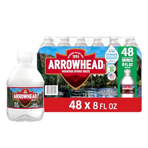 Arrowhead Mountain Spring Mini Water Bottles, 48 Pack - Still Bottled Water with Naturally Occurring Minerals for Taste - 8 Fl Oz