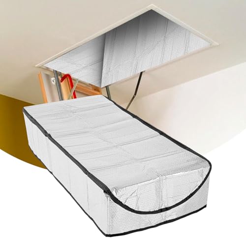Attic Stairs Insulation Cover for Pull Down Stairway, R-Value 15.5, Extra Thick, Air Tight Attic Stair Cover Door Stairway Ladder Insulator Cover with Easy Zipper Access 25