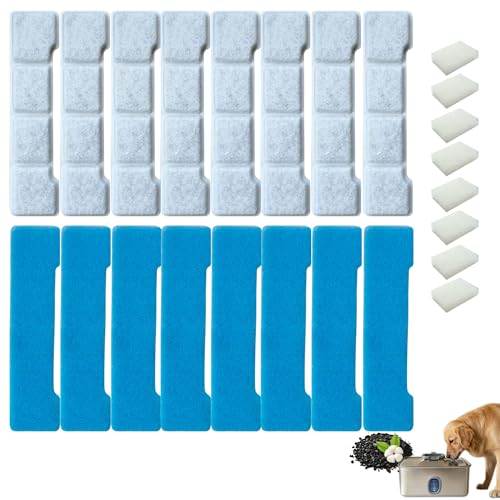 8 Set Dog Water Fountain Filter Replacement for SIBAYS 4Gal/15L Pet Fountain Dog Water Filter for Kastty 15L/4Gal Dog Water Fountain Stainless Steel (8 Set)