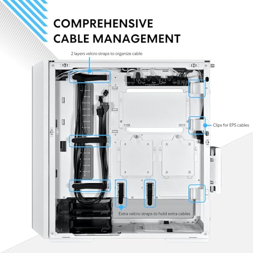 GABINETE GAMER LANCOOL 216 RGB BRANCO COM 2 FAN ARGB 160mm FRONTAL E 1 FAN PWM de 140 mm TRASEIRA