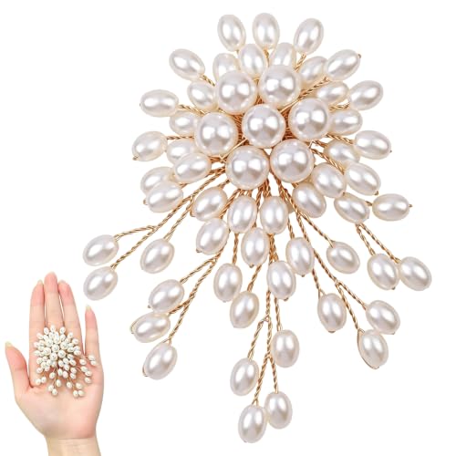 1 Pcs Large Pearl Brooch Pins for Women, Vintage White Pearl Flower Brooch