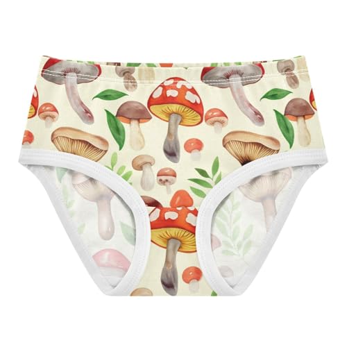 Stylish Toddler Girls Underwear 2t Cotton Girl Panties Cute Forest Mushrooms Beige Briefs Girls Undies