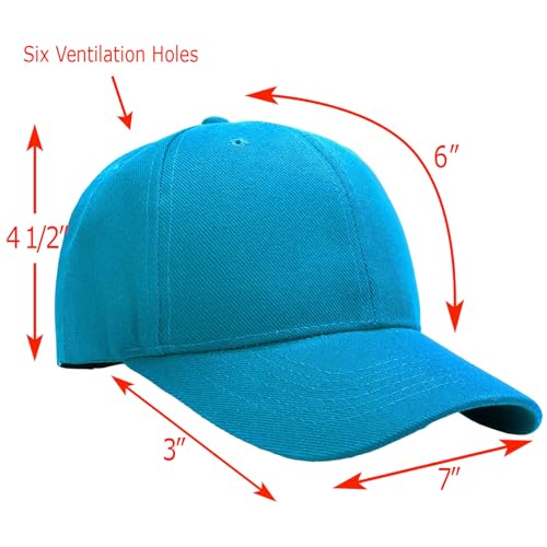 Image of Falari Wholesale Bulk Lot 12-Pack Baseball Cap Adjustable Size Plain Blank Solid Color