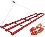COZIVIE 8ft Heavy Duty Drag Harrow for ATV, UTV, Tractor - Adjustable Tow Behind Leveling Rake with Weight Tray for Driveway Grader, Lawn, Field, Pasture, Food Plot Maintenance​, Red(96 inch)