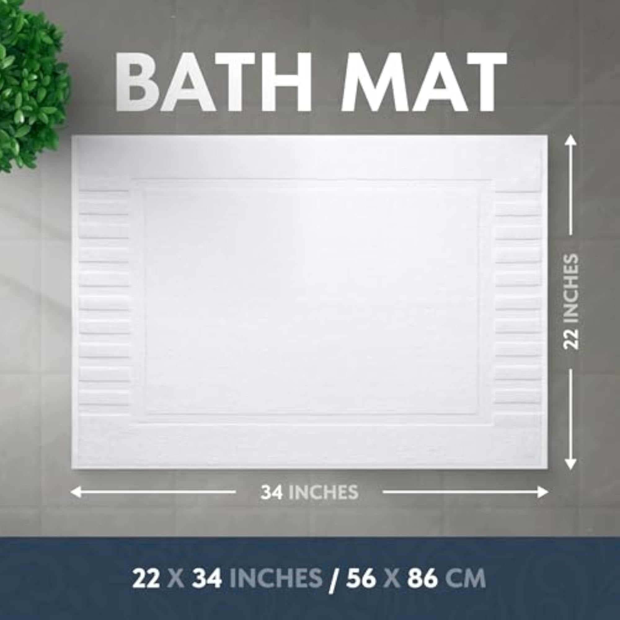 Luxury Bath Mat Floor Towel Set, Absorbent Cotton
