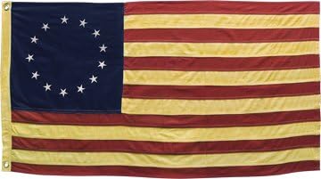 Tea Stain Aged Betsy Ross Colonial American Flag Stars Stripes Country Patriotic Primitive Décor