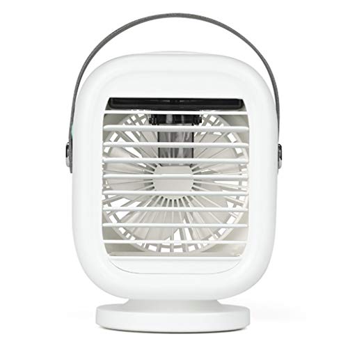 YUGSHNKFC Ventilador de rotación de 120 grados, 2000 mAh, recargable por USB, 3 velocidades, humidificador, ventilador de nebulización para el hogar