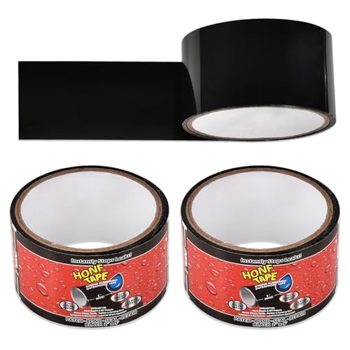 kingsea 2 Pack Self Welding Tape Black,5cm×150cm Repair Adhesive Tape for Water Pipe,Plastic,PVC,Waterproof Tape for Sealing