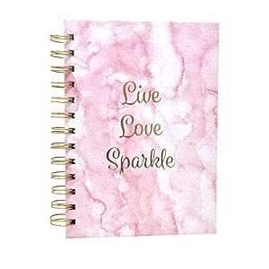 The Leonardo Collection Marble Notebook Live Sparkle Pink | Stylish Writing Pad For Notes, Journaling & Planning | Practical Notepad For Home, School & Office | Elegant Stationery Gift
