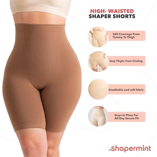 Shapermint 55021 High Waisted Body Shaper Shorts - Shapewear For Women Tummy Control Small To Plus-Size thumb #4