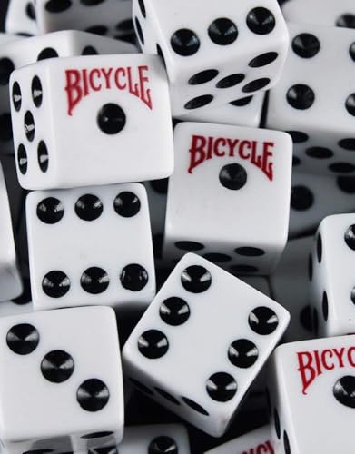 Image of Bicycle 5 Dice Set Six Sided D6 Standard Game White Black 16 mm