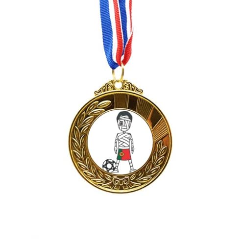 Cinta de fútbol portugués con diseño animado de ganador del premio de oro para entrenamiento