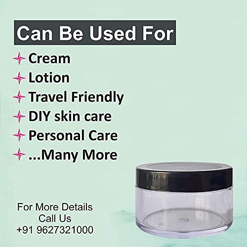 Image of Zenvista 100gm Acrylic Shan Jars, With Very Beautiful Black Lids, for Creams, Face gels & Lip Balms, (Pack of 3)