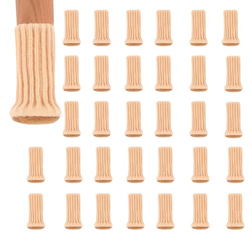 Gurxi 32 Stück Stuhlbeinschoner Stuhlsocken Für Runde Stuhlbeine Überzieher Für Stuhlbeine Gestrickte Möbelfüße Elastisch Möbelsocken Gestrickte Rutschfeste Möbelschuhe Vermeiden Sie Kratzer&Geräusche