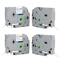 4 x Kompatibel für Brother P-Touch Bänder 12mm Kompatibel mit P Touch Schriftband Tze-231 TZ Tape 12mm 0.47’’x8m White Tape Cassette Black on White für PT-H100 PT-H105 PT-D400 PT-1000