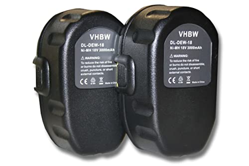 Vhbw 2x Batteria Ni-MH 3000mAh (18V) per DC608B