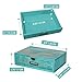 Turquoise Single Drawer Unit - European Country Style Desk Organizer Box - 9.7x7x2.6 Teal Wooden Stackable Drawer - Countertop Organizer Drawer w/Label Holder - Single Monitor Shelf