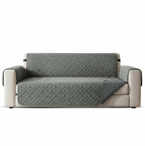 Hafaa Sofa Cover waterproof sofa cover 3 Seater Reversible Sofa Slipcovers sofa protectors from pets Couch Covers with Non Slip Elastic Straps for Pets Kids(Sofa Grey/Light Grey)