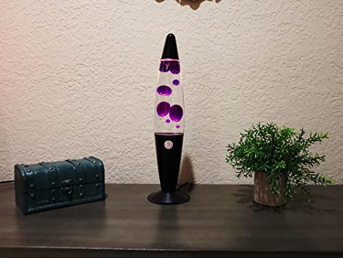 Aryellys Table Lamp 16" Bedside Lamp, Clear Liquid Desk Lamp With Purple Lava Lamp Wax, Lava Lamps For Adults Nightstand Lamp For Bedroom And Home Decor - Bulb Included #TOP6