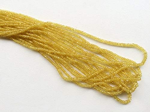 4 Inch Strand Natural Yellow Sapphire 2.5-3 mm Rondelle Faceted Beads - Jewelry - Yellow Sapphire Faceted Rondelle Beads
