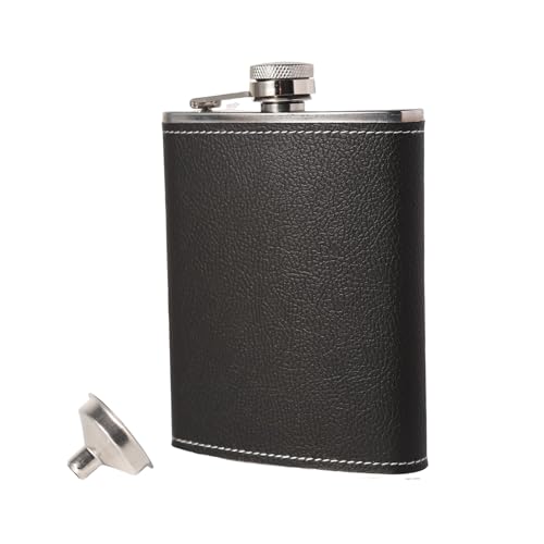 8OZ Hip Flask for Men Women 304 Stainless Steel Portable Whiskey Flask with Funnel for Camping Climbing Barbecue