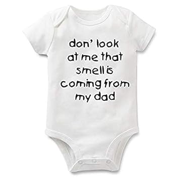 Rocksir Funny Slogan Super Soft Cotton Comfy Baby Short Sleeve Bodysuit (dad1, 6m)