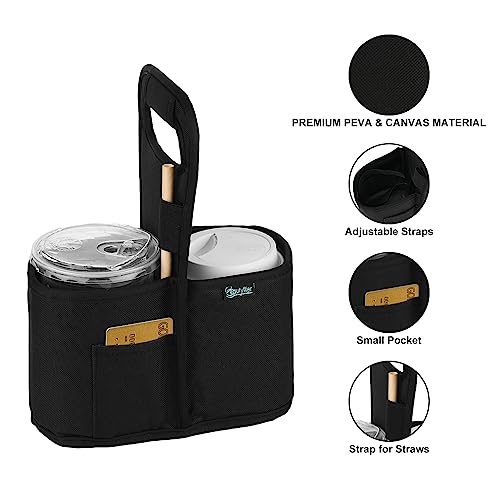 Beautyflier DRINK CARRIER With Handle For Delivery Reusable Insulated Coffee Cup Carrier Portable 2 Cup Holder thumb #3