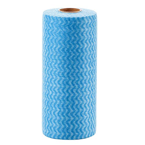 Hoshen Paño de limpieza reutilizable, paño no tejido para cocina y hogar sin pelusas, paño de limpieza desechable, paño para platos - azul Cover
