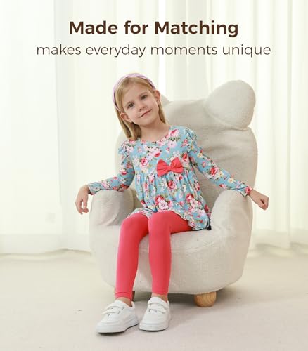 Image of Toddler Girls' Clothes-Viscose from Bamboo, Long Sleeve Ruffle Top with Pant Sets for Kids 2Pcs Fall Outfits 2T-6Y
