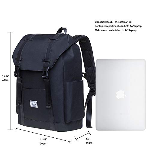 KAUKKO Vintage Casual polyster and Leather Rucksack Backpack2