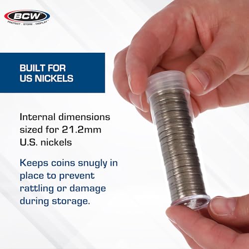 Tubo plástico para monedas de níquel US, paquete 5 unidades miniatura 4