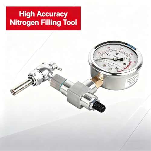 Image of 700PSI Nitrogen Shock Fill Kit High Accuracy No Loss Nitrogen Filling Tool with Extension for Schrader Valve Shock Fits All Shocks with Schrader Filling Valve