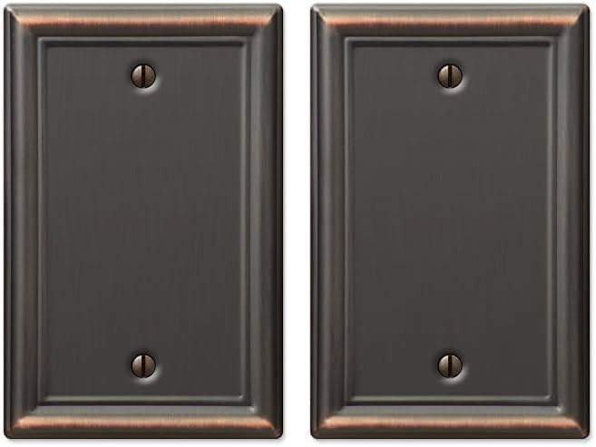 Amerelle 149BDB Chelsea - Placa de pared, 1 en blanco, bronce envejecido (paquete de 2)