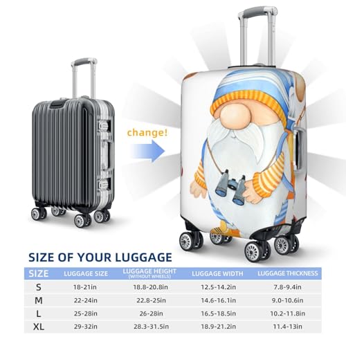Gnome Camping Fishing For Travel Luggage Cover Suitcase Protector Fits 18-32 Inch Travel Luggage Protector Elastic Luggage Anti-Scratch Suitcase Cover4