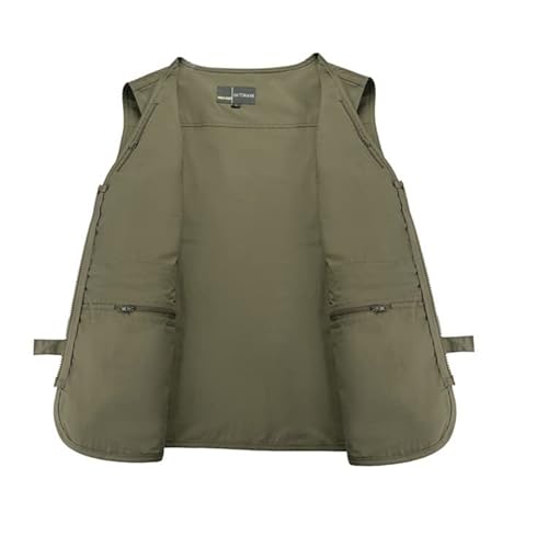 Colete Masculino de Fotografia de Pesca de Algodão com Zíper com Vários Bolsos Jaqueta sem Mangas Ve