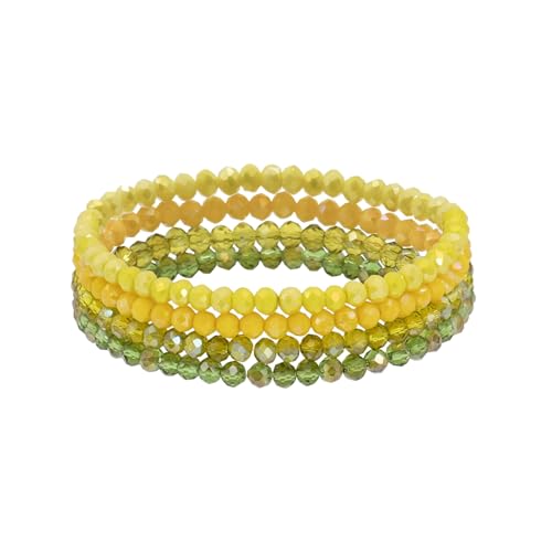 Image of Boho Beaded Bracelets, Multi-Layer Crystal Stone Beaded Bracelets Stretch Bracelets Multi-Layer Crystal Stretch Bracelet Colorful Stackable Sparkly Crystal Beads Bracelets For Womens Girls (3)