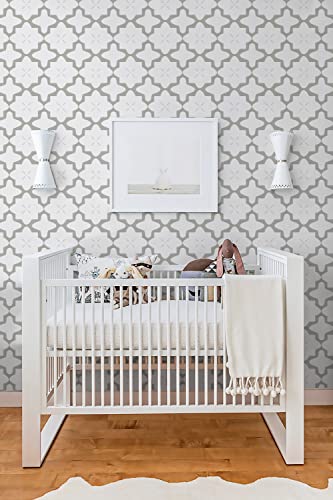 Glorytik 17.7" X 118" Grey And White Wallpaper Peel And Stick Wallpaper Trellis Contact Paper Geometric Self Adhesive Wallpaper Removable Wallpaper Thickening Waterproof Wallpaper For Livingroom Decor #TOP6