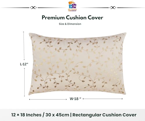 Image of RD TREND Velvet Rectangular 12x18 Inches Cushion Covers Set of 2 | Throw Pillow Covers for Sofa, Bed & Living Room | Perfect for Home Decor Cream Caramel